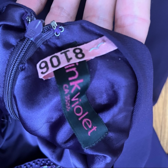 Purple chiffon low back mini dress - Picture 6 of 6